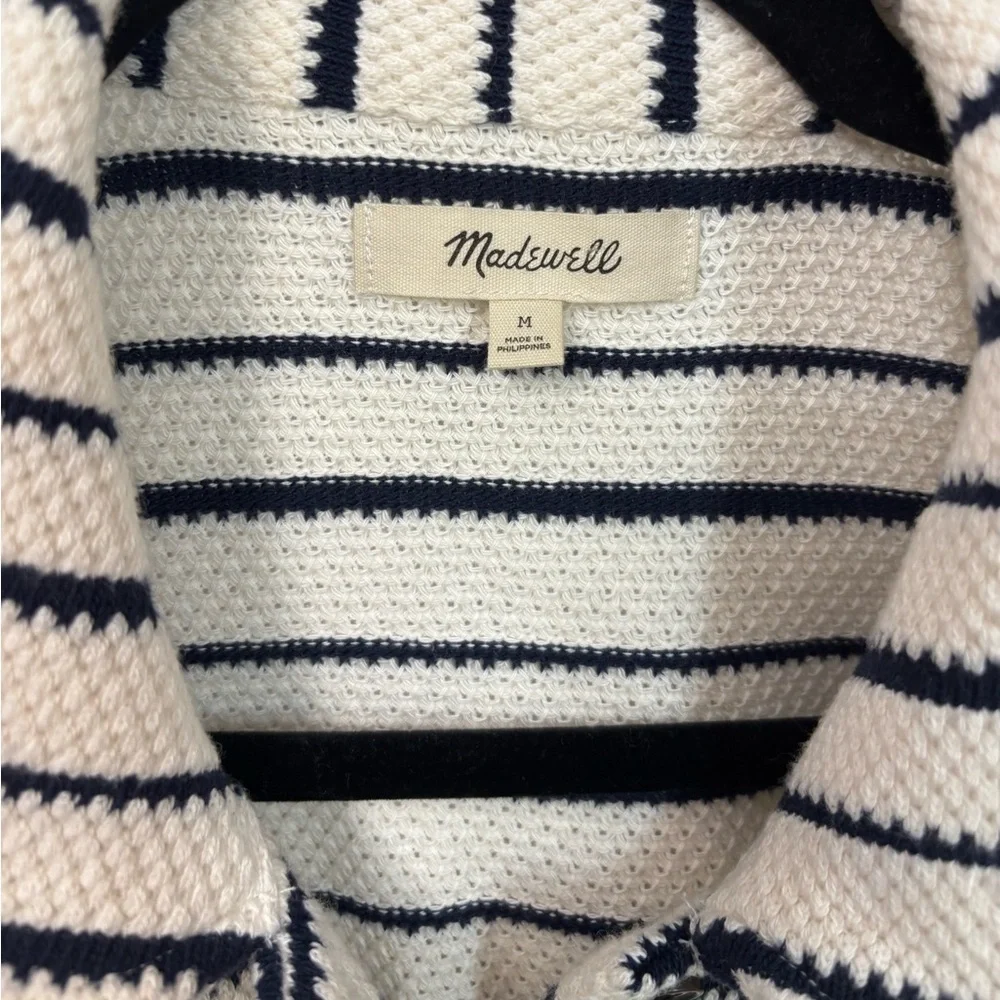 Madewell Navy and Cream Striped Knit - Picture 4 of 16